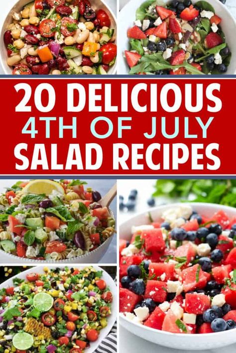 4th Of July Salads, Festive Salad, Delicious Salad Recipes, Grilled Vegetable Salads, Greek Chickpea Salad, Southern Potato Salad, Easy Dinner Options, Cherry Tomato Salad, Vegetarian Bbq