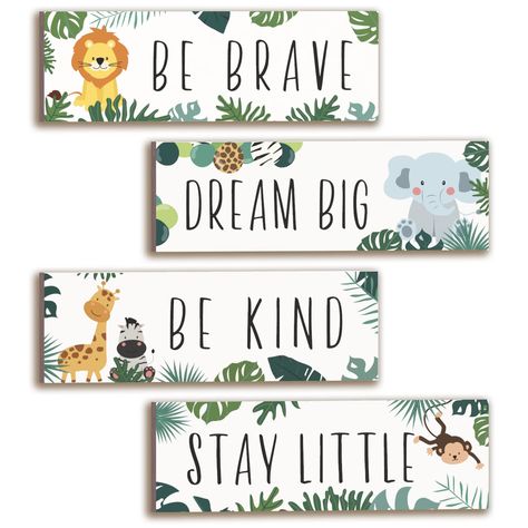 PRICES MAY VARY. Package Included: Comes with 4 pcs of bedroom decors in safari animal prints, featuring a different animal theme on each piece, these wall decors are perfect for any animal-loving child Inspirational Words: These wall decors also feature inspirational quotes that will uplift and motivate your child, reminding them to always dream big and keep a positive attitude High-quality Wood: Crafted from high-quality wood, our wall decors are sturdy and durable, non-deformable and fadeless Safari Baby Theme, Safari Classroom Theme, Baby Boy Safari Nursery, Safari Nursery Boy, Wild Theme, Classroom Hacks, Safari Theme Nursery, Mommy Quotes, Boys Room Wall Art