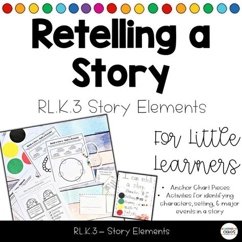 Teaching Story Elements To Little Learners - Kindergarten Chaos Teaching Story Elements, Interactive Anchor Charts, Cvc Word Work, Character Activities, Literacy Centers Kindergarten, Writing Lines, Balanced Literacy, Story Activities, Word Work Activities