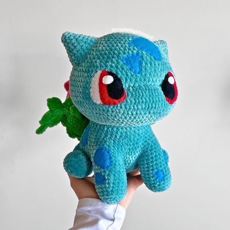 Bulbasaur Crochet Pattern — crochetbykittengrll Piplup Crochet Pattern, Large Plushie Crochet Pattern, Crochet Amigurumi Characters, Umbreon Crochet Pattern, Bulbasaur Crochet Pattern Free, Bulbasaur Crochet Pattern, Crochet Bulbasaur, Pokémon Pattern, Pokémon Crochet