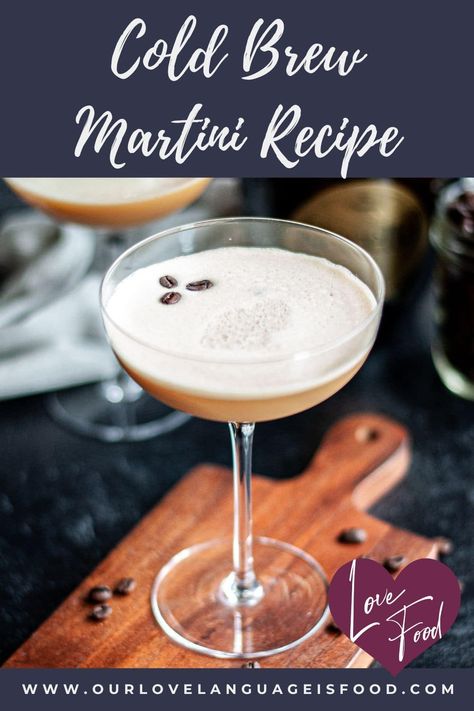 Cold Brew Martini Cold Brew Cocktail, Cold Brew Martini, Latte Ideas, Alcoholic Coffee Drinks, Cocktail Martini, Coffee With Alcohol, Easy Cocktail, Martini Recipe, Recipe Cover