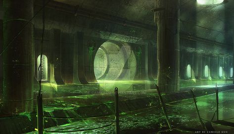 Sewer by camilkuo on DeviantArt Secret Passageways, Teenage Mutant Ninja Turtles Artwork, Ninja Turtles Artwork, Game Title, Building Concept, D D Maps, Fantasy Art Landscapes, Game Inspiration, Fantasy Concept Art