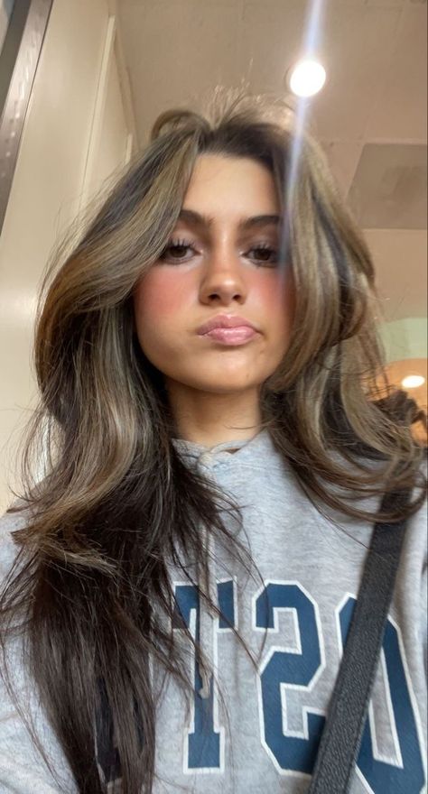 Brown Front Pieces Hair, Dyed Brown Hair Ideas, Sun Kissed Brown Hair, Styling Layers, Girls With Brown Hair, Pretty Brunettes, Stacked Haircut, Blonde Vs Brunette, Rambut Brunette