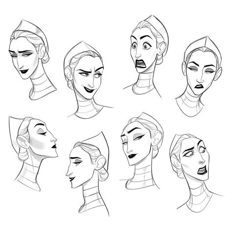 Disney Sheets, Head Turnaround, Disney Expressions, Character Expressions, Disney Art Style, Facial Expressions Drawing, Expression Sheet, Anatomy References, Drawing Face Expressions