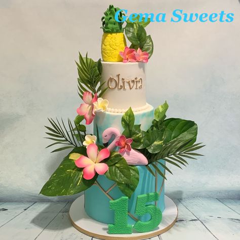 Tropical Birthday Cake, Tropical Birthday, Diaper Cake, Women Clothing, Flamingo, Birthday Cake, Cake, Birthday, Clothes For Women