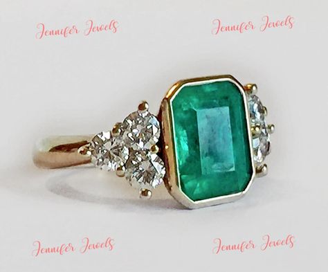 Emerald Engagement Ring Green, Emerald Ring Engagement Diamond, Antique Engagement Ring, Diamond Engagement Wedding Ring, Diamond Engagement Rings Vintage, Emerald Engagement, Green Diamond, Emerald Engagement Ring, Vintage Engagement