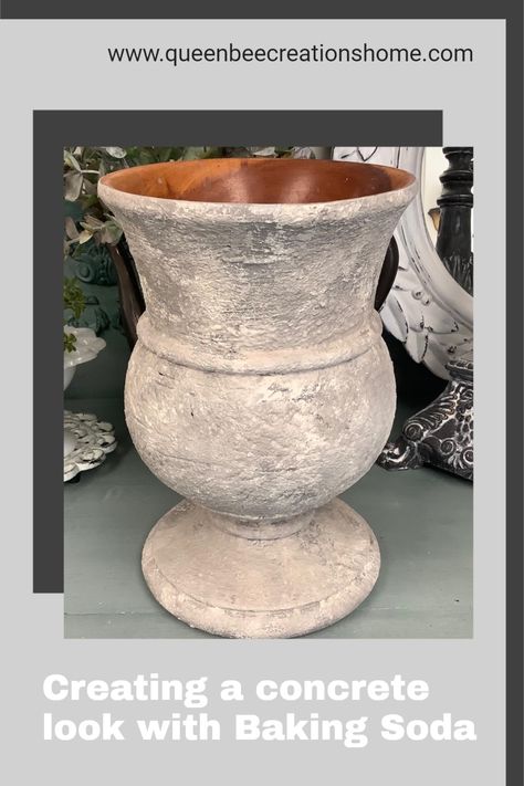 Paint And Baking Powder Vases, Baking Soda Chalk Paint, Adding Baking Soda To Paint, Paint Baking Soda Vase, Baking Soda In Paint, Diy Painted Vases With Baking Soda, Painting Vases With Baking Soda, Paint And Baking Soda Vases, Baking Soda Paint Vase