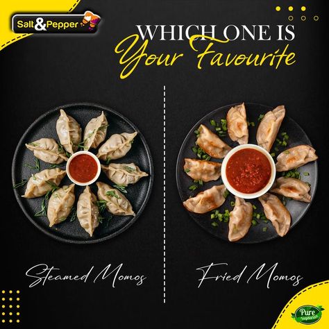 Momos Social Media Post, Momos Poster Design, Restaurant Social Media Ideas, Fried Momos, Momo Food, Steamed Momos, Coffee Ads, Indore City, Veg Momos