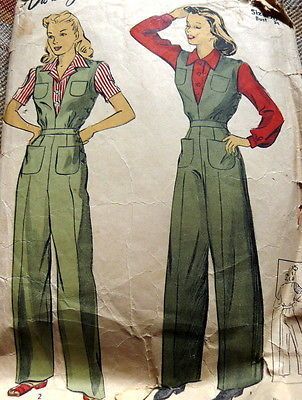 1940s Workwear, Women's Land Army, Claire Mccardell, Vintage Clothes Patterns, Uniform Style, 1940s Outfits, Patron Vintage, Fashion 1940s, Color Illustration