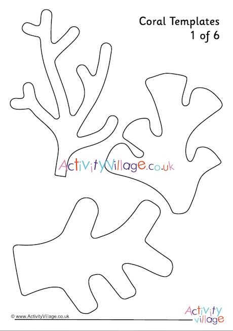 Coral Template, Activity Village, Fish Template, Tiny Fish, Sea Plants, Papercraft Templates, Holiday Crafts For Kids, Handwriting Worksheets, Letter J