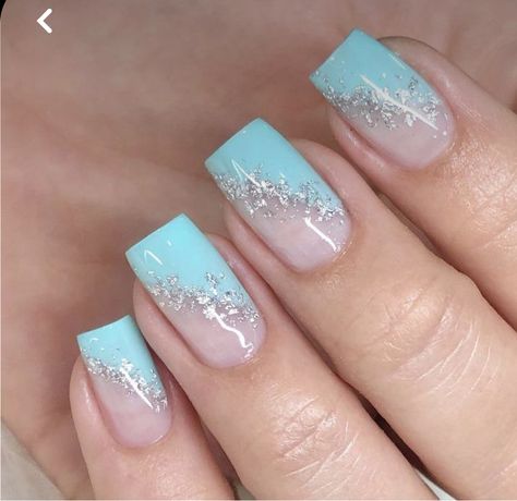 Tiffany Blue And White Nails, Nail Designs Tiffany Blue, Soft Blue Nails Designs, Baby Shower Nails Ideas, Tiffany Blue Nails Design, Baby Shower Nail Ideas, Aqua Nails Design Ideas, Baby Shower Nail Art, Nail Paint Designs