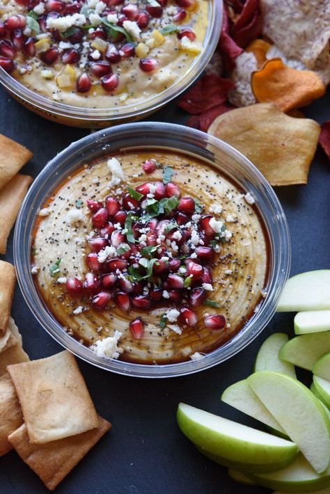 Two of the world’s most interesting ingredients combine to make the most interesting hummus topping ever. Perfect for an easy snack before dinner or impromptu entertaining! Hummus Appetizers, Lemon Hummus, Easy To Make Snacks, Preserved Lemon, Veggie Snacks, Healthy Vegetable Recipes, Snacks Healthy, Pomegranate Molasses, Good Nutrition