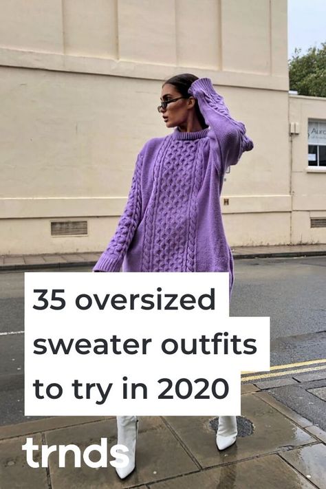 35 Oversized Sweater Outfits to try in 2020. Whether you like to wear your boyfriend’s clothes or just love the bulky cut, we can all agree that oversized sweatshirts are becoming a must. In winter, there is no better combo than a hot chocolate and a comfy pullover. There is nothing like wearing a chunky cardigan on a cold winter day! To help you make the most out of this trend here’s how to style oversized sweaters in 2020.#sweater #oversizedsweater #womenfashion #winterwear #sweaters #pullover Big Sweater Outfit, Oversized Sweater Outfits, Sweater Outfit Ideas, Sweaters Pullover, Oversize Outfit, Puffer Jacket Outfit, Bulky Sweaters, Oversized Sweater Outfit, Outfits To Try