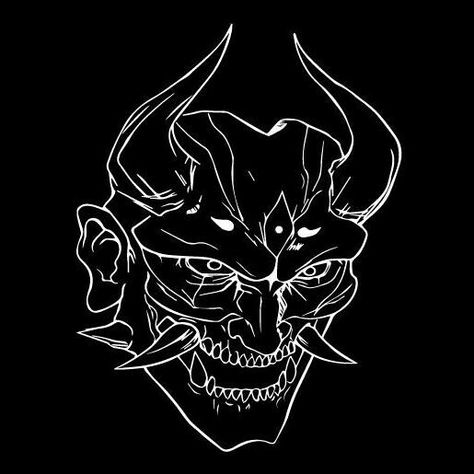 ╰‿╯ㅤGang Oni Oni Mask Pfp, Oni Club, Black Oni Mask, Oni Teeth, Oni Mask Art, Oni Aesthetic, Mascara Oni, Oni Samurai, Pfp Insta