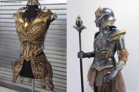 3D printed medieval armor Cyril Rolando, Armadura Cosplay, Armor Dress, A Hairstyle, Female Armor, Cosplay Armor, Knight Armor, Medieval Armor, Fantasy Costumes