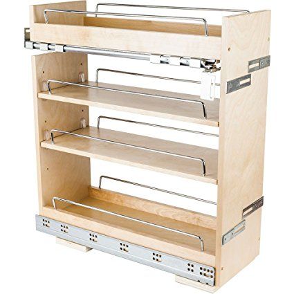 8" Base cabinet pullout with premium soft-close concealed undermount slides Pull Out Spice Rack, Blind Corner Cabinet, Birch Cabinets, Pull Out Shelves, Hardware Resources, Face Frame, Door Organizer, Base Cabinet, Pantry Cabinet