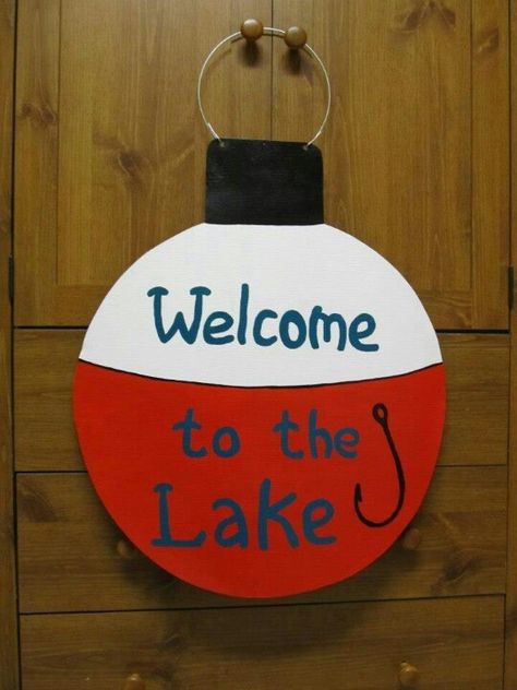 Lake door hanger Bobber Door Hanger, River Door Hanger, River Life Door Hanger, Camper Door Hanger Wooden, Pir Anchor Door Hanger, Letter Door Hangers, Burlap Door Hangers, Burlap Projects, Summer Door Hanger