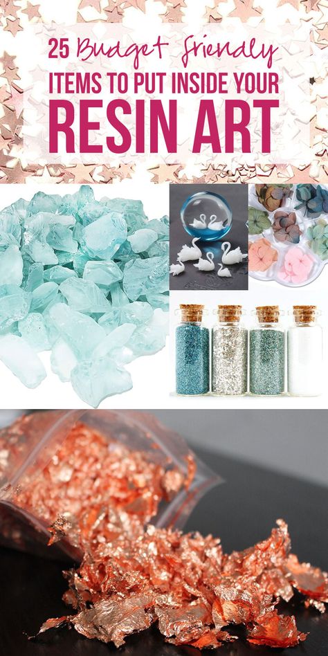 25 Budget Friendly Items to Put Inside your Resin Art - Happily Ever After, Etc. Crafts With Resin Ideas, What Can You Use For Resin Molds, Resin Art Baby Gift, Poured Resin Art, Different Resin Ideas, Diy Geode Resin Art, How To Use Epoxy Resin Tutorials, Epoxy Resin Diy Ideas, How To Make Geode Resin Art