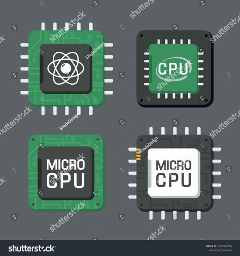 Chip Illustration, Computer Processor, Micro Chip, Computer Chip, Computer Icon, Flat Style, Sky Aesthetic, Royalty Free, Chips