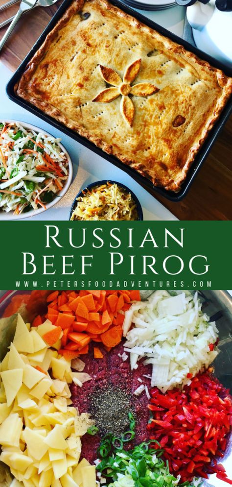 Russian Dishes, Eastern European Recipes, Ukrainian Recipes, European Cuisine, Meat Pie, European Food, Russian Recipes, World Recipes, Dough Recipe