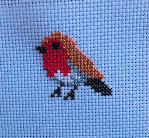 Robin cross stitch pattern PDF, Modern cross stitch, Beginner cross stitch pattern, Easy cute pattern for kids Robin Cross Stitch, Cross Stitch Patterns Free Disney, Beginner Cross Stitch, Cross Stitch Pattern Easy, Cross Stitch Projects Ideas, Cross Stitch Beginner, Tiny Cross Stitch, Easy Cross Stitch Patterns, Small Cross Stitch