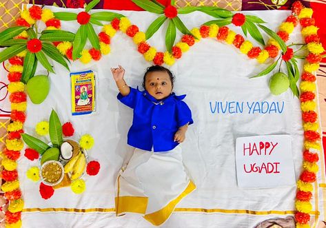 Ugadi Theme Photoshoot, Ugadhi Theme Baby Photoshoot, Ugadi Theme Baby Photoshoot, Ugadi Photoshoot For Babies, Ugadi Photoshoot, Babyshoot Ideas, Monthly Baby Photos Boy, Kite Decoration, Twin Baby Photos