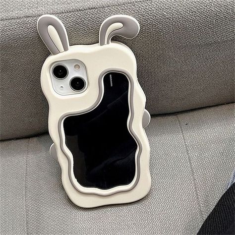 Kawaii Bunny Mirror Case 🪞 🐰 #casette Bunny Mirror, 3d Iphone Cases, 3d Phone Cases, Girl Cases, Mirror Case, Kawaii Phone Case, Silicone Iphone Cases, Iphone Case Protective, Kawaii Bunny