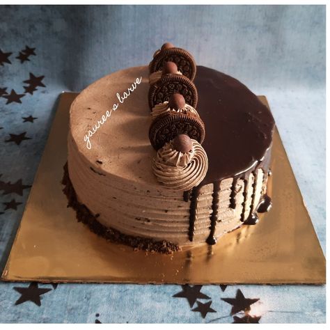 Simple Chocolate Cake Designs Birthday, Oreo Cake Designs, Chocolate Cake Design Ideas Simple, Diwali Cake, Birthday Cake For Father, Chocolate Oreo Cake, Sophisticated Nails, Chocolate Cake Designs, Cake For Husband