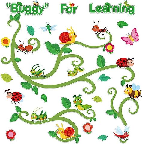 Amazon.com : Spring Insect Bulletin Board Decoration Buggy for Learning Set Insect Cutouts Bug Paper Cuts Flowers Butterfly Bees Colorful Cutouts with Glue Points for Classroom Spring Themed Party Decor : Office Products Butterflies Classroom, Bulletin Board Decoration, 2023 School, Insects Theme, Garden Insects, Bulletin Board Decor, Flowers Butterfly, Board Decoration, Decor Office