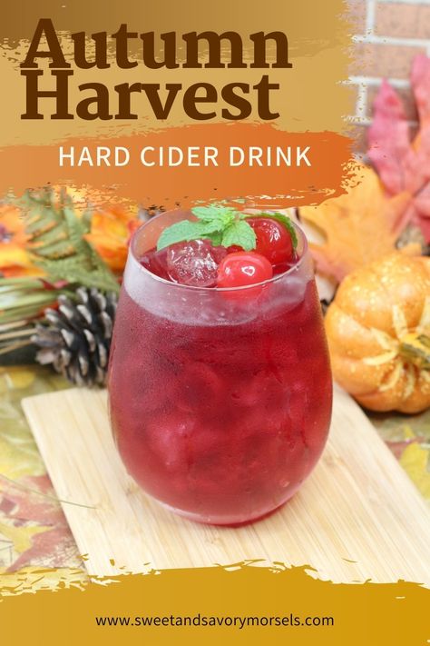 Autumn Harvest Hard Cider Drink is a fall-inspired drink infused with apple-flavored alcohol, soda, and cranberry juice. This drink is a must-make this fall! Apple flavored vodka, apple bourbon, and apple cider are combined, then poured over ice with a splash of soda and cranberry juice for a fall-like alcoholic drink you will enjoy #adultbeverage #hardciderrecipe #drinkrecipe #Fallrecipe Fall Drinks Alcohol, Cider Drink Recipes, Hard Cider Recipe, Cranberry Juice And Vodka, Vodka Cranberry, Flavored Alcohol, Cider Drinks, Apple Bourbon, Hard Cider