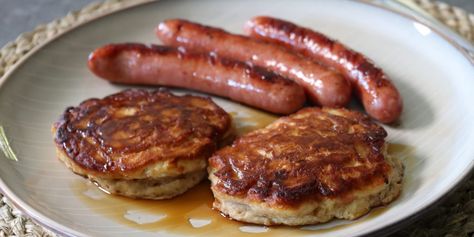 Apple Fritter Pancakes, Parmesan Crusted Potatoes, Caramel Apple Dump Cake, Apple Fritter, Apple Pancakes, Chef John, Protein Nutrition, Apple Fritters, Pancakes And Waffles