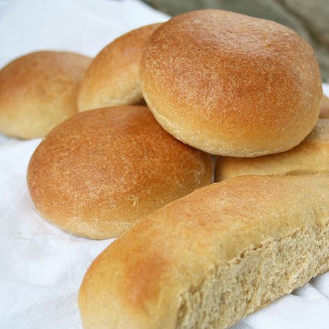 Whole Wheat Hamburger Bun Recipe, Homemade Hot Dog Buns, Hot Dog Buns Recipe, Humble Kitchen, Hamburger Bun Recipe, Cow's Milk, Wheat Recipes, Buns Recipe, Homemade Hamburgers