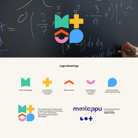 Introducing Mantappu Academy - Where Learning Becomes Adventure!📚 Our latest branding project let us explore the fascinating world of numbers, blending equations with laughter and textbooks with imagination. The logo encapsulates the essence of education: the book symbolizes knowledge, the equation represents fundamental understanding, the roof and smile signify joyful learning, and the conversation bubble embodies interactive teaching. Look closer, and you’ll discover the hidden gems!  #HenShu #HenShuStudio Education Branding Design, Educational Branding, Imagine Logo, Education Logo Design Ideas, Knowledge Logo, Educational Logo, Branding Education, Education Branding, Conversation Bubble