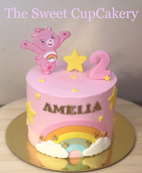 Care Bear First Birthday Cake, Care Bear Smash Cake Ideas, Carebear Smash Cake, Care Bears Smash Cake, Care Bears 2nd Birthday Party, Care Bear Smash Cake, Care Bear 2nd Birthday Party, Carebear Birthday Cake, Care Bears First Birthday Party