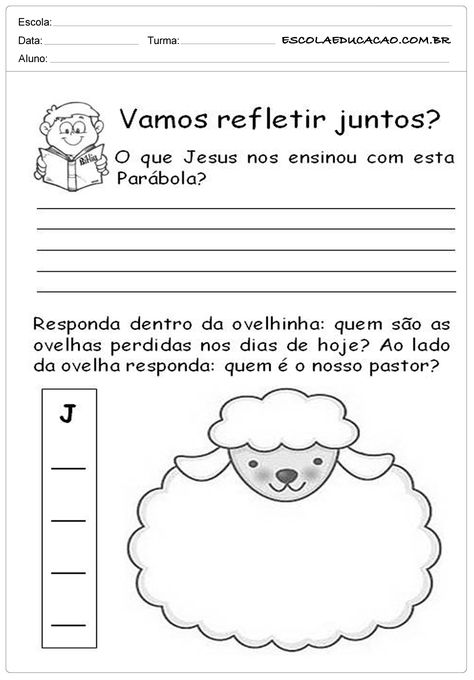 Atividade Ovelha Perdida - Escola Educação Word Search Puzzle