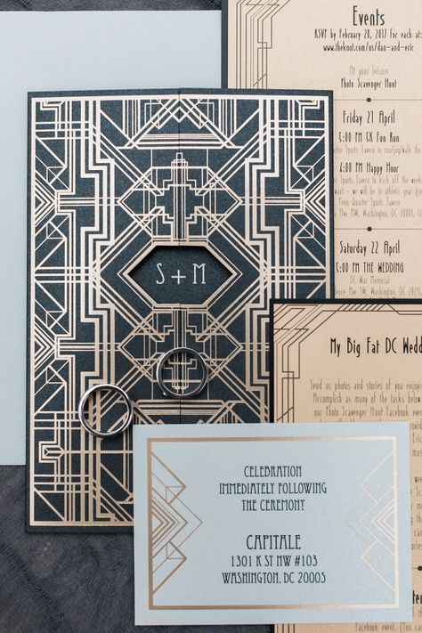 gold foil art eco wedding invitations gay wedding    #wedding #weddings #weddingideas #aislesociety #engaged #vintageweddings Eco Wedding Invitations, Instagram Wedding Sign, Gay Wedding Invitations, Memorial Wedding, Art Deco Invitations, Funny Marriage Advice, Art Deco Wedding Invitations, Metallic Wedding, Eco Wedding