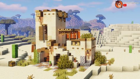 Desert Construction, Minecraft Dessert House, Arch Minecraft, Minecraft Desert House, Minecraft Oasis, Minecraft Desert, Desert Village, Memes Minecraft, Minecraft Base