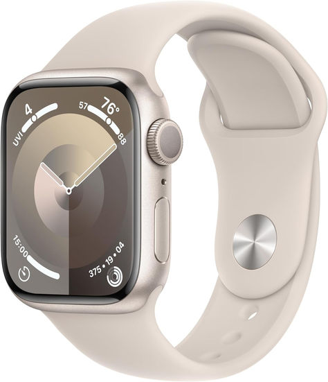 Apple Watch Series 9 [GPS 41mm] Smartwatch with Starlight Aluminum Case with Starlight Sport Band S/M. Fitness Tracker, ECG Apps, Always-On Retina Display, Water Resistant Iphone Display, Apple Smartwatch, Apple Fitness, Apple Watch Nike, Smart Watch Apple, Apple Watch 1, Sport Armband, Retina Display, Wearable Technology