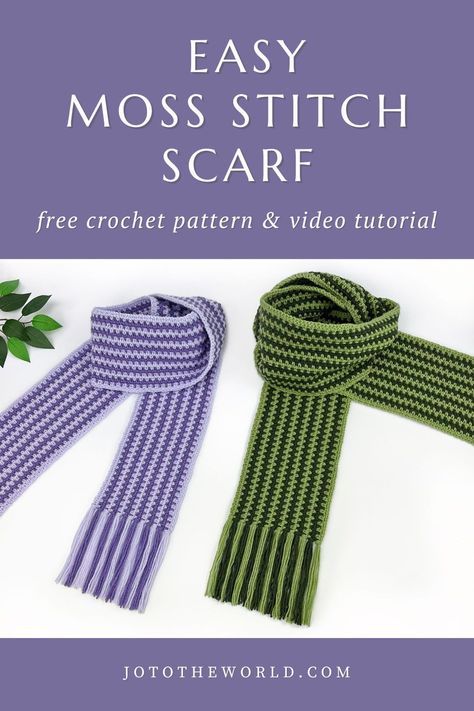 Introducing the Easy Moss Stitch Scarf, a free crochet pattern perfect for beginners and seasoned crafters alike. This pattern will guide you through creating a beautifully textured scarf to keep you warm and stylish all winter long. Scarf Crochet Pattern Free, Moss Stitch Scarf, Easy Crochet Scarf Pattern, Winter Scarf Pattern, Crochet Moss, Easy Crochet Scarf, Moss Stitch Pattern, Simple Scarf Crochet Pattern, Crochet Scarf Pattern