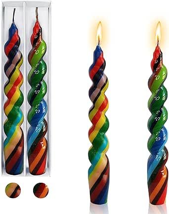 Spiral Candle Sticks Print Candlestick,Gedengni Set of 2 Short Taper Candle Colorful Twisted Candlesticks 7.5inches Rainbow Tapered Candles for Home Wedding Dinner Women Gifts (2D2T-RBBL) Spiral Candle, Spiral Candles, Tapered Candles, Candle Sticks, Ceiling Fan In Kitchen, Wedding Dinner, Women Gifts, Taper Candles, Home Wedding