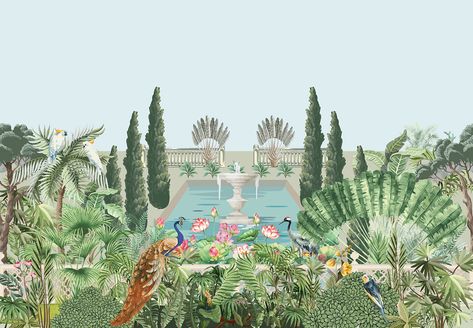 Mughal Garden and palace on Behance Mughal Garden, Peacock Plant, Mughal Art Paintings, Digital Invitations Wedding, Indian Wedding Invitation Cards, Garden Illustration, Indian Wedding Invitations, Wedding Illustration, Idul Fitri