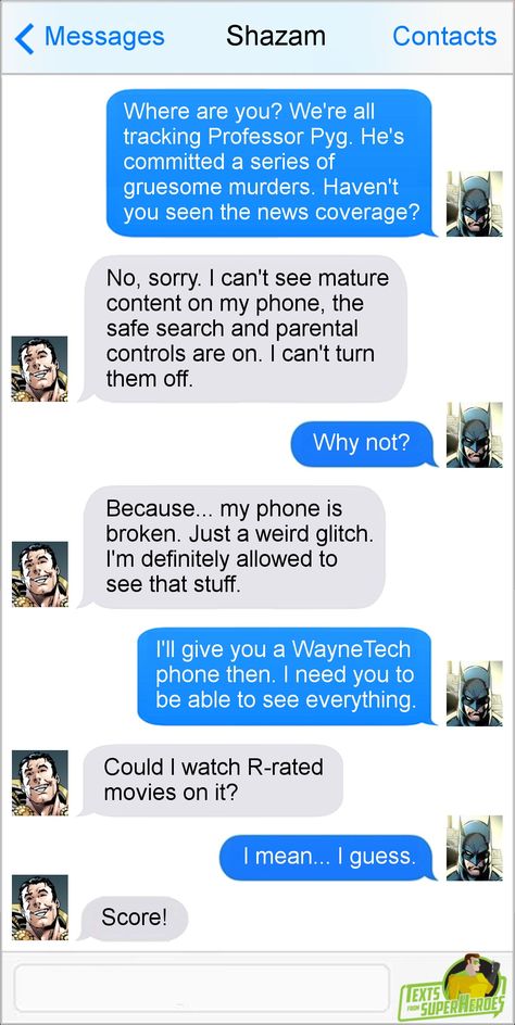 Shazam Funny, Batfam Textposts, Dc Memes Funny, Dc Funny, Batman Memes Funny, Superhero Texts, The Batman Memes Funny, Superhero Memes, Batman Funny