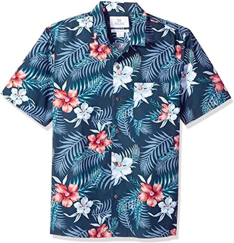 Estampado tipo Hawaiano para añadir un atractivo tropical. Camisa casual hecha 100% algodón. Mens Clothing Trends, Gentlemen Wear, Blue Hibiscus, Sun Shirt, Mens Flannel, Tropical Vacation, Aloha Shirt, Vacation Shirts, Cool Fabric