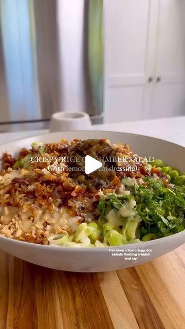 Teriyaki Chicken Crispy Rice Salad, Crispy Rice Cucumber Salad, Tuna Rice Salad, Crispy Rice Salad, Rice Salads, Crunchy Rice, Cucumber Salads, Chili Crisp, Epicure Recipes