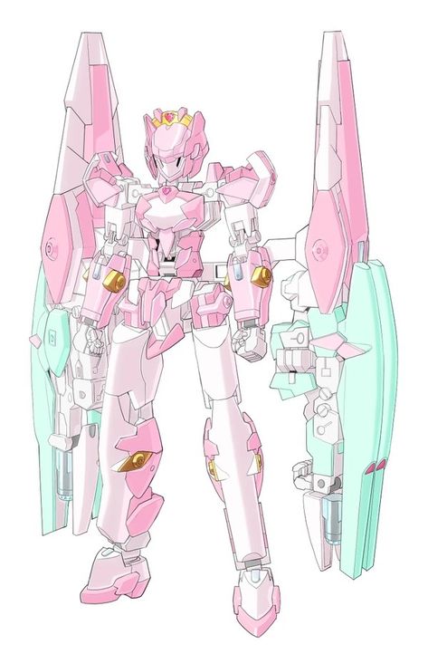 Pink Mecha, Mecha Aesthetic, Web Core, Mecha Girl, Mech Suit, Cyberpunk Fashion, Anime Figurines, Robot Art, Magical Girl