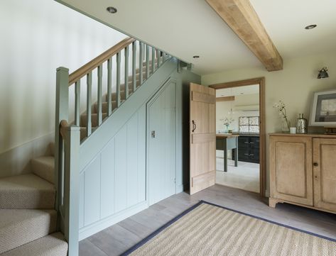 Cottage Staircase, Cottage Hallway, Cottage Stairs, Border Oak, Oak Frame House, Oak Floorboards, Large Hallway, House Staircase, Cottage Interior