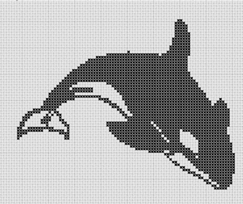 Orca Pixelart, Cross Stitch Shark Pattern, Whale Cross Stitch Pattern, Whale Knitting Chart, Cross Stitch Orca, Whale Shark Cross Stitch Pattern, Swedish Weaving Patterns, Swedish Weaving, Pixel Art Templates