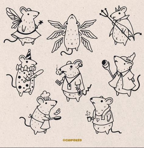 mouse flash by @chipoked on Instagram Cartoon Mouse Tattoo, Fairy Rats Tattoo, Three Blind Mice Tattoo, Rat Tattoo Design Simple, Rat Tattoo Simple, Funny Flash Tattoo, Cute Rats Drawing, Cute Rat Tattoo, Mouse Tattoo