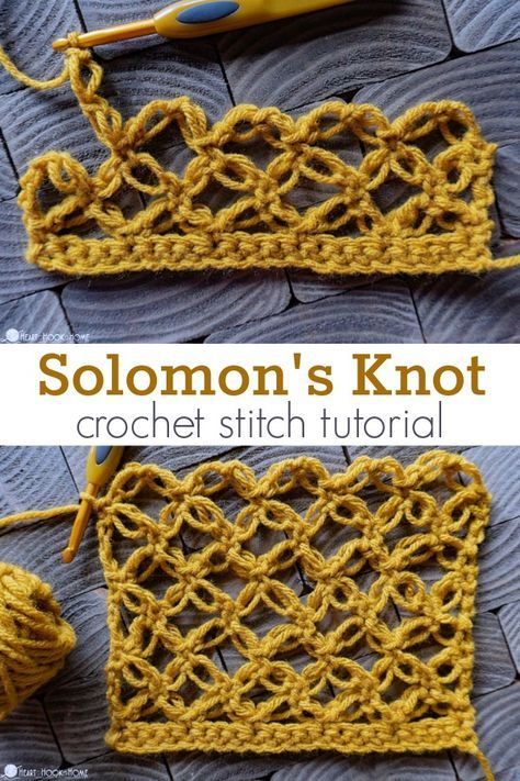 The Solomon's Knot - also known as the Lover's Knot - is a gorgeous, fun crochet stitch that stands out in a crowd. Let's learn how with this tutorial! Crochet Waffle Stitch, Crochet Stitch Tutorial, Confection Au Crochet, Crochet Stitches Free, Stitch Tutorial, Crochet Simple, Fun Crochet, Tutorial Crochet, How To Knit