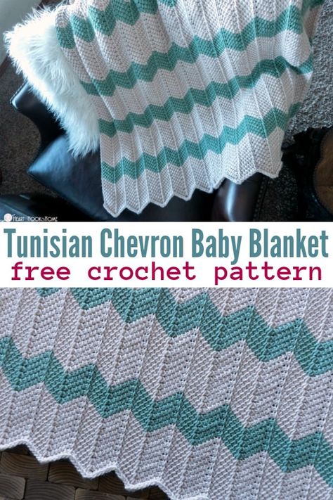 Crochet Borders For Blankets, Crochet Chevron Baby Blanket, Tunisian Crochet Blanket, Crochet Blanket Chevron, Chevron Baby Blankets, Knitting Patterns Free Blanket, Crochet Baby Blanket Free Pattern, Chevron Crochet, Chevron Blanket